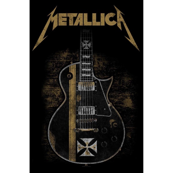 Metallica Hetfield Guitar Textile Poster 70cm x 106cm Black/Gol Black/Gold 70cm x 106cm