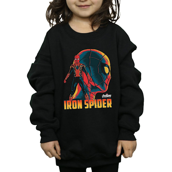 Marvel Girls Avengers Infinity War Iron Spider Karaktär Sweatshirt Black 12-13 Years