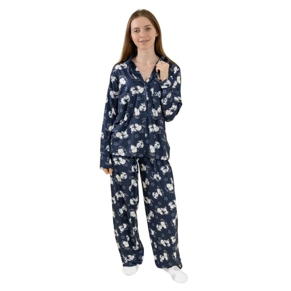 Peanuts Dam/Dam Snoopy Långärmad Lång Pyjamas Set XXL Blå Blue XXL