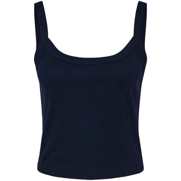 Bella + Canvas Dam/Dam Micro-Rib Spaghetti Strap Tank Top Solid Navy 6 UK - 8 UK