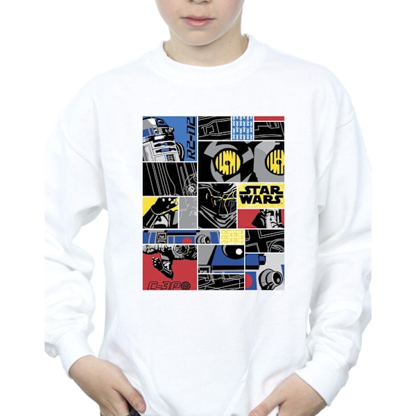 Star Wars Boys Droid Montage Sweatshirt 7-8 år Vit White 7-8 Years