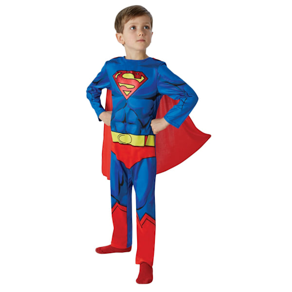 Superman Pojkkostym Comic L Blå/Röd/Gul Blue/Red/Yellow L