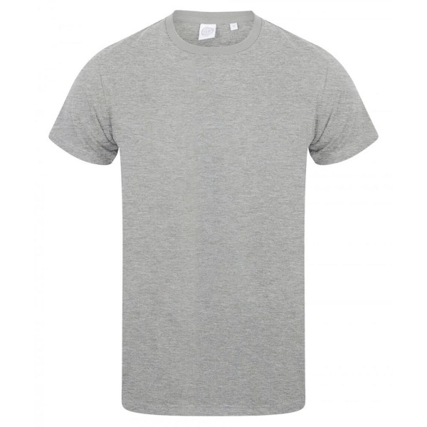 Skinni Fit Men Mens Feel Good Stretch V-ringad kortärmad T-shirt Heather Grey S