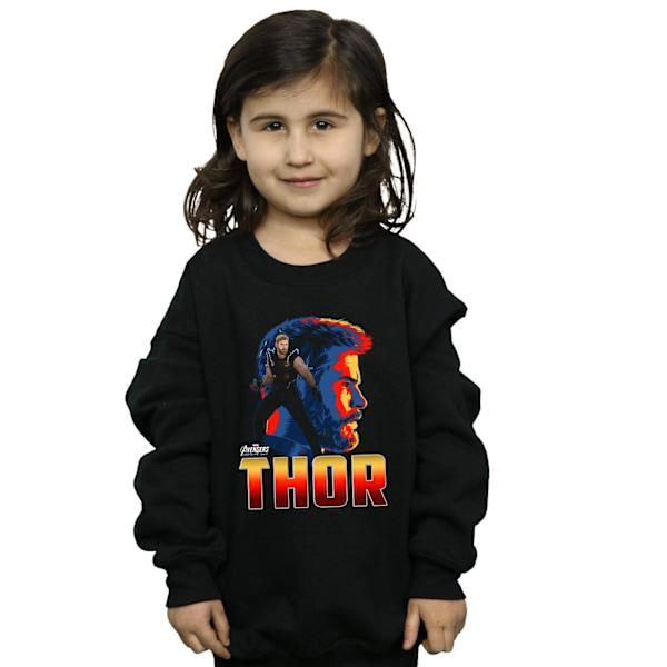 Marvel Girls Avengers Infinity War Thor tröja 12 Black 12-13 Years