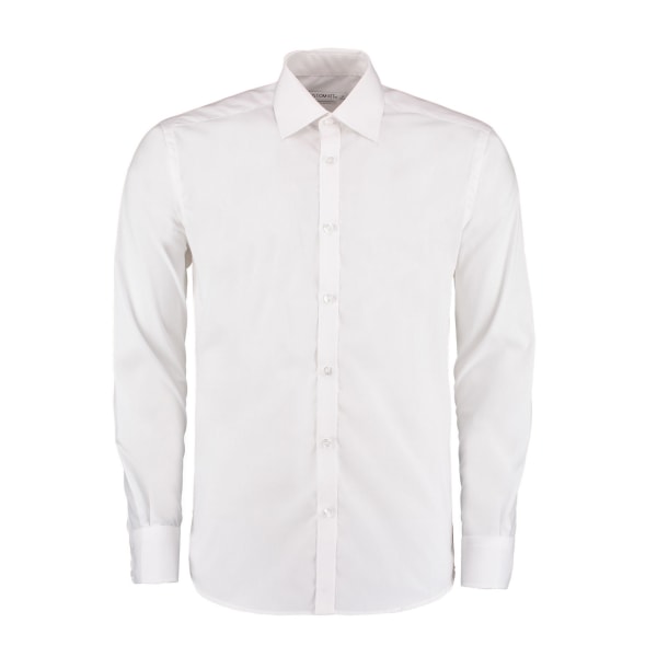 Kustom Kit Mens Slim Långärmad Business Shirt 14,5in Vit White 14.5in