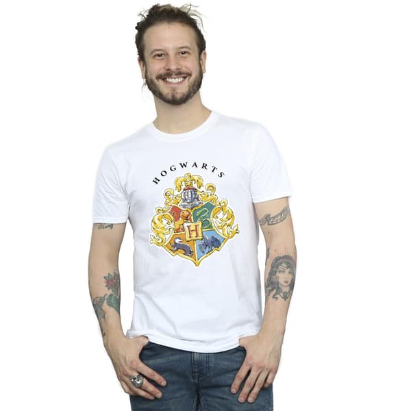 Harry Potter Herr Hogwarts Skolemblem T-shirt S Vit White S