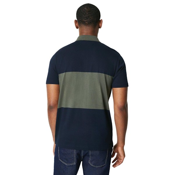 Burton Block Stripe Zip Neck Polo Shirt M Navy Navy M