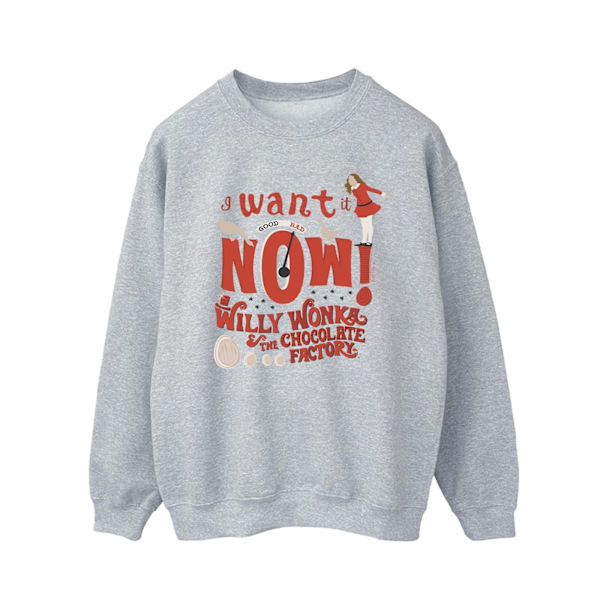 Willy Wonka Herr Verruca Salt Jag Vill Ha Den Nu Sweatshirt 5XL Spor Sports Grey 5XL