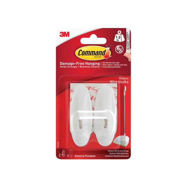 Command Medium Trådkrokar (2-pack) One Size Flerfärgad Multi Colour One Size