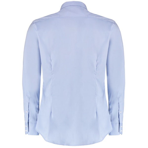 Kustom Kit Herr Oxford Stretch Slim Långärmad Skjorta 15.5in L Light Blue 15.5in