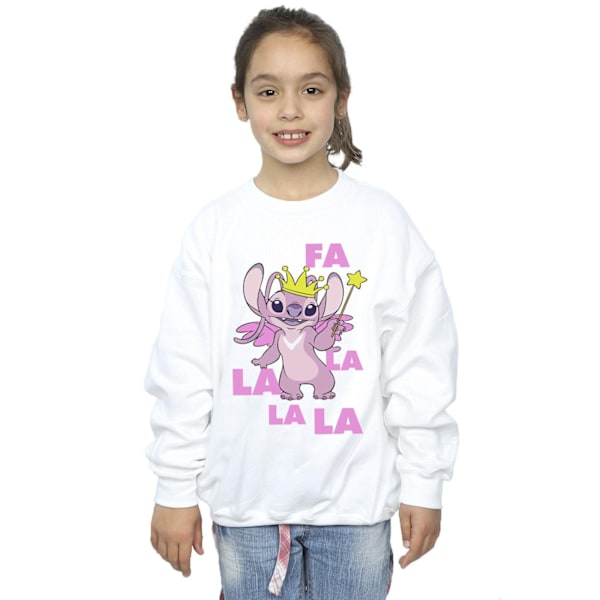 Disney Girls Lilo & Stitch Angel Fa La La Sweatshirt 9-11 år White 9-11 Years