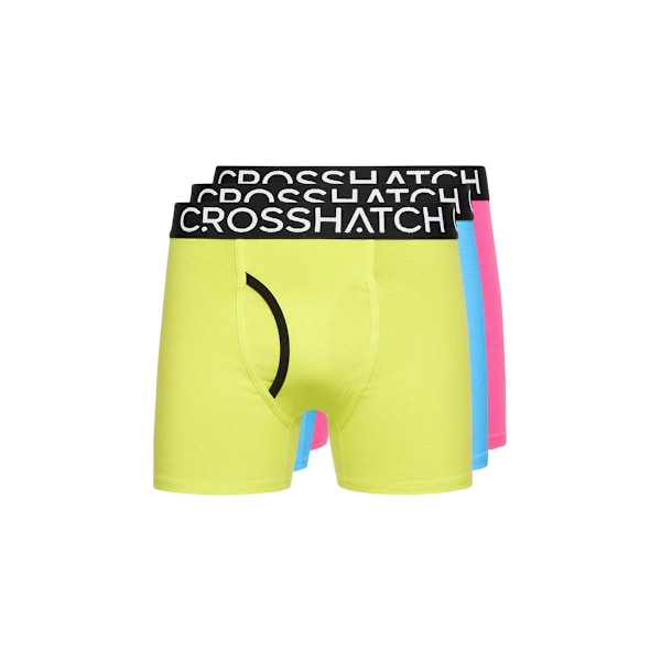 Crosshatch Mens Trioglow Bright Boxer Shorts (3-pack) M Svart Black M