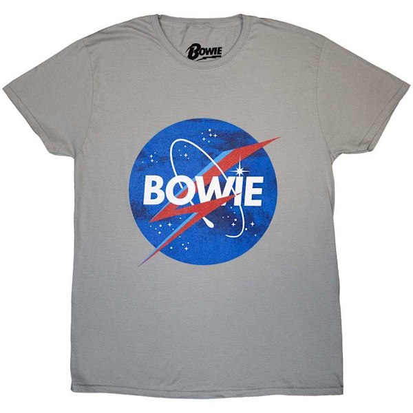 David Bowie Unisex Adult Starman Logo T-Shirt XXL Grå Grey XXL