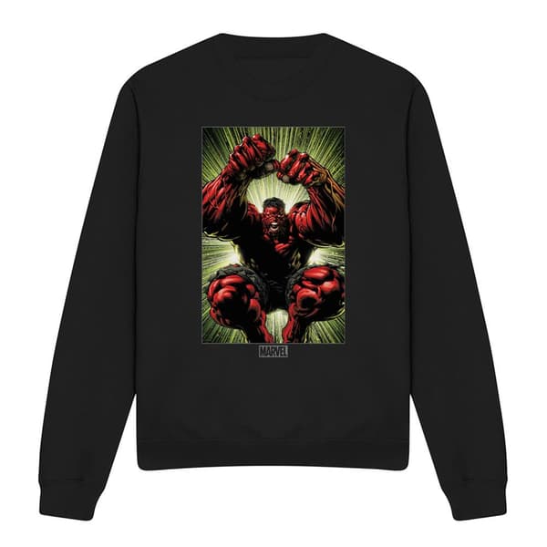 Marvel Unisex Vuxen Red Hulk Attack Sweatshirt M Svart Black M