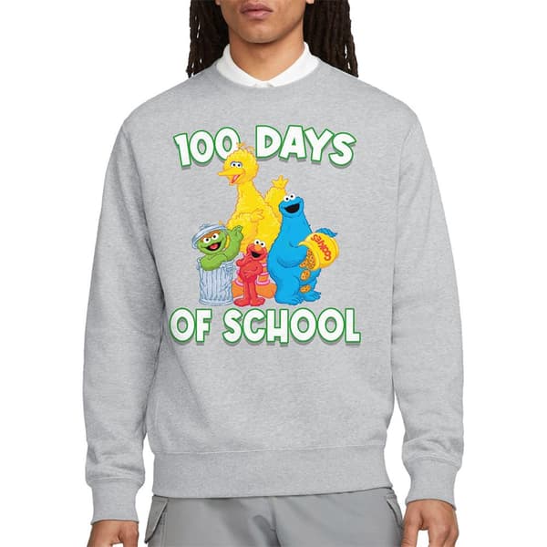Sesamgatan Unisex Vuxen 100 Dagar Skoltröja S Athl Athletic Heather S
