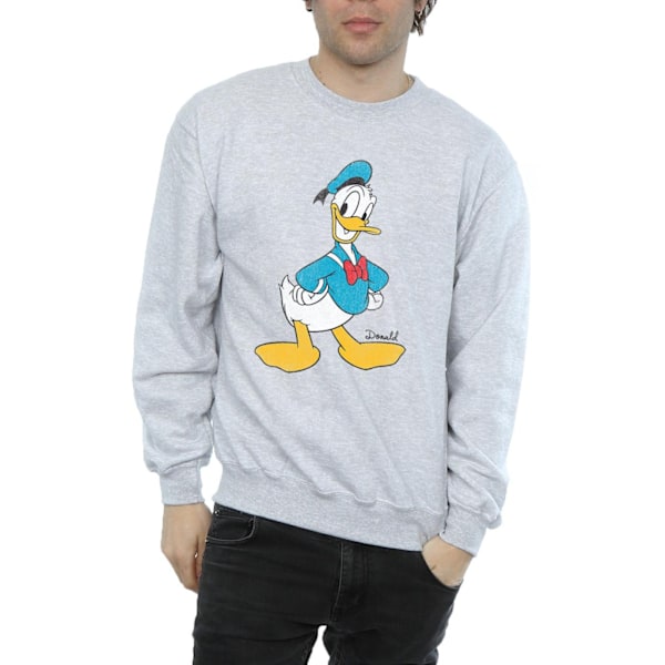 Disney Classic Donald Duck Sweatshirt M Sports Grey för män Sports Grey M