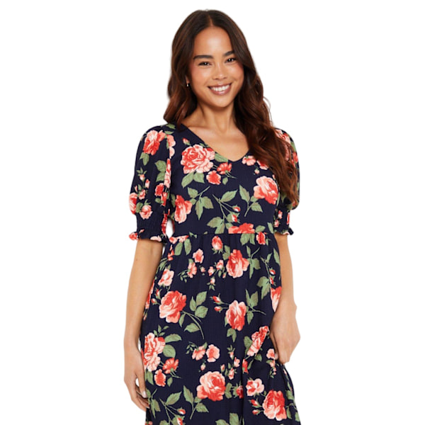 Dorothy Perkins Dam/Dam Floral Tiered Petite Midi Klänning 8 Navy 8 UK