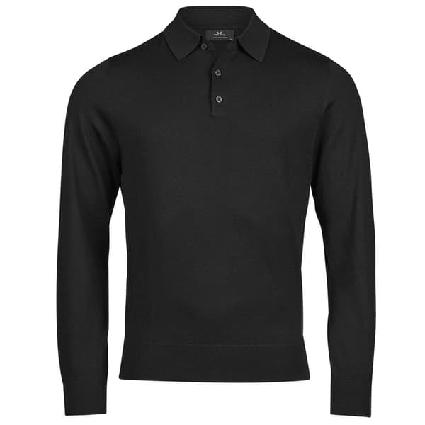 Tee Jays Herr Stickad Pikétröja S Svart Black S