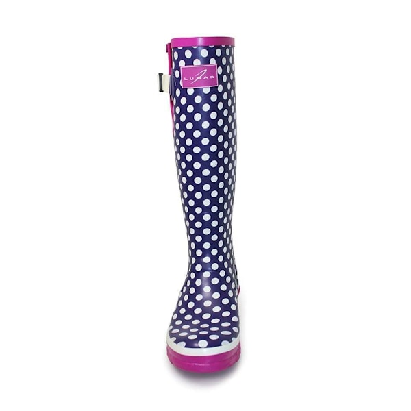 Lunar Dam/Dam Polka Dot Wellington Boots 8 UK Lila/Mörkrosa/Vit Purple/Dark Pink/White 8 UK