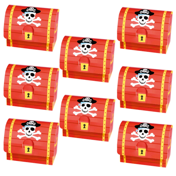 Amscan Piratpresentaskar (8-pack) One Size Röd/Gul Red/Yellow One Size
