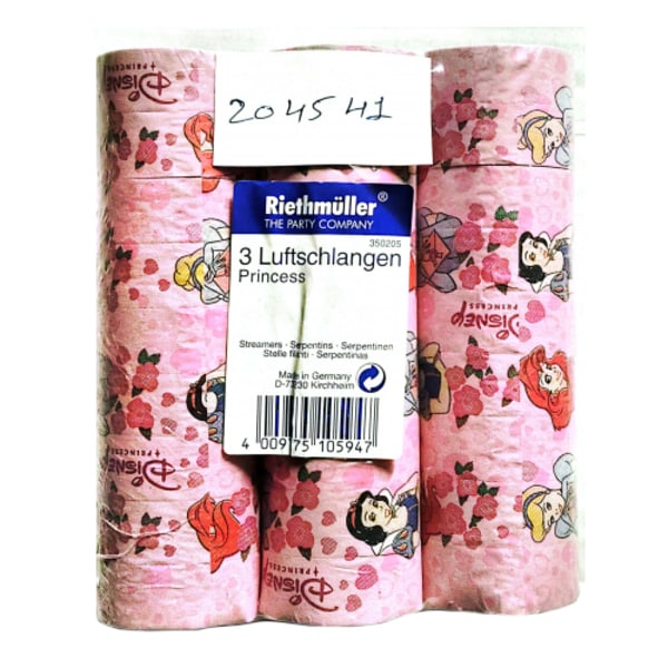 Disney Princess-karaktärs streamers (3-pack) En storlek Flerfärgad Multicoloured One Size