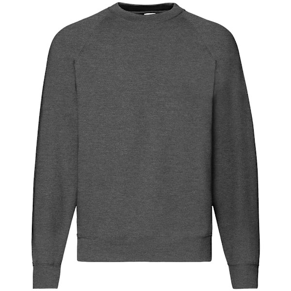 Fruit Of The Loom Vuxen Unisex Klassisk Raglan Sweatshirt L Dar Dark Heather L