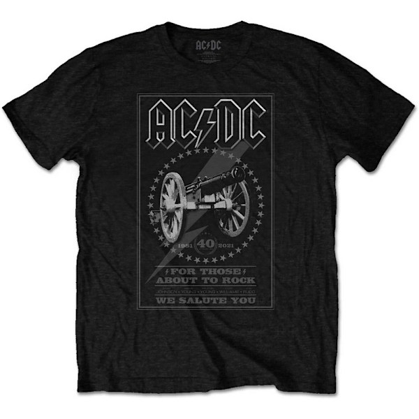 AC/DC Unisex Vuxen For Those About To Rock 40th T-Shirt M Svart Black M