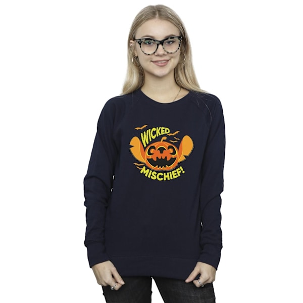 Disney Dam/Kvinnor Lilo Och Stitch Wicked Mischief Sweatshirt Navy Blue XXL