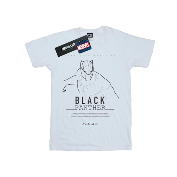 Marvel Pojkar Black Panther Long Live The King T-Shirt 7-8 År White 7-8 Years