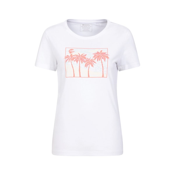 Mountain Warehouse Dam/Damer Postcard Palm Ekologisk T-shirt White 8 UK