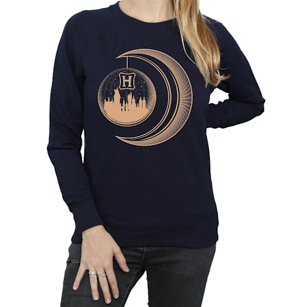 Harry Potter Dam/Kvinnor Hogwarts Moon Sweatshirt S Marinblå Navy Blue S