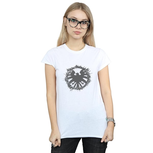 Marvel Womens/Ladies Agents Of SHIELD Borstad Logotyp Bomull T-shirt White L