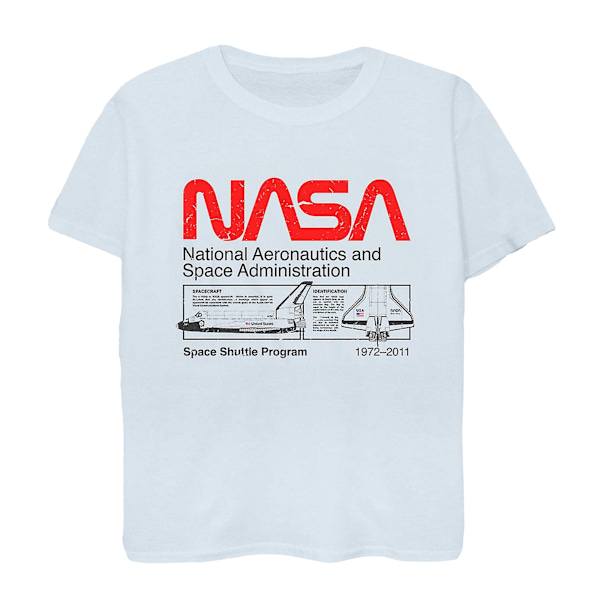 NASA Herr Space Shuttle Bomull T-shirt M Vit White M