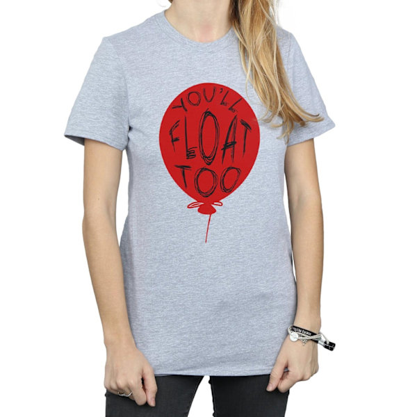 It Dam/Damer Pennywise You´ll Float Too Bomull Boyfriend T- Sports Grey XL