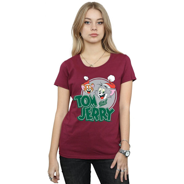 Tom And Jerry Dam/Damer Julhälsningar Bomull T-shirt Burgundy XL
