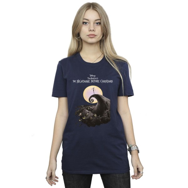 The Nightmare Before Christmas Dam T-shirt i bomull för kvinnor/damer Navy Blue XL