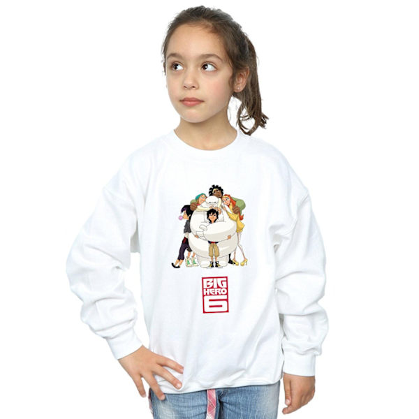 Big Hero 6 Tjej Baymax Kram Sweatshirt 7-8 År Vit White 7-8 Years