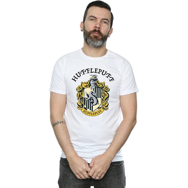 Harry Potter Herr Hufflepuff T-shirt i bomull S Vit White S