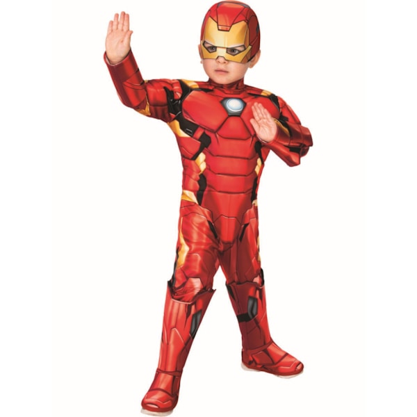 Iron Man Deluxe Muskler Kostym 3-4 År Röd Red 3-4 Years