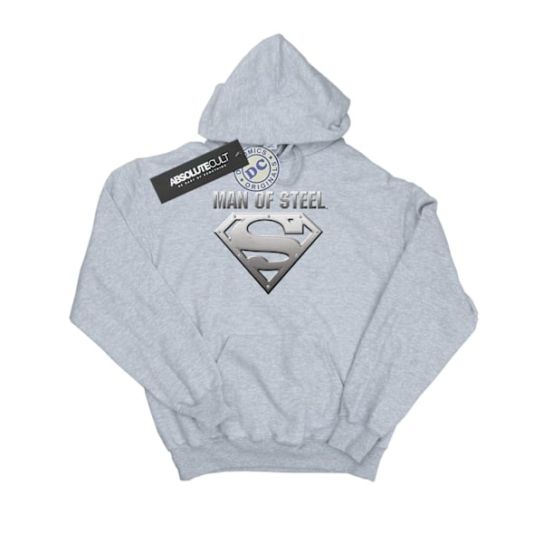 DC Comics Herr Superman Man Of Steel Shield Hoodie XL Sports Grå Sports Grey XL