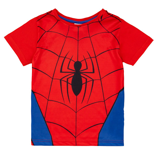 Spider-Man Pojkar Logo Kort Pyjamasset 5-6 År Blå/Röd Blue/Red 5-6 Years