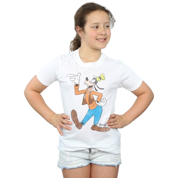 Disney Girls Classic Goofy Bomull T-shirt 7-8 år Vit White 7-8 Years