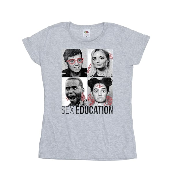 Netflix Dam/Kvinnor Sex Education Klassfoton Bomull T-shirt Sports Grey S