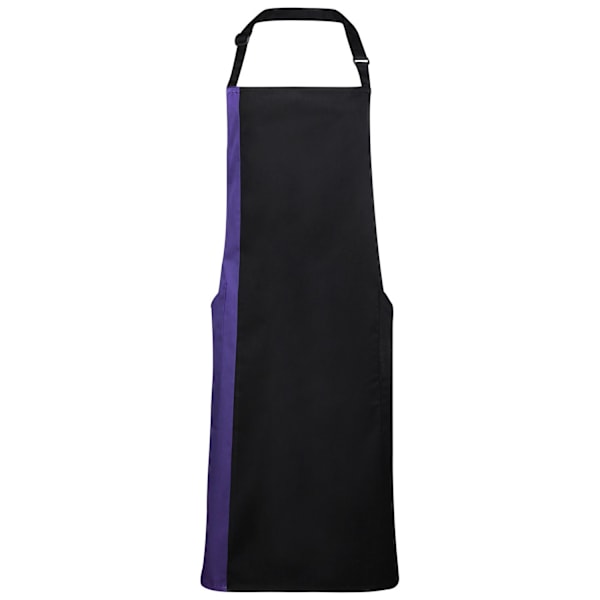 Premier Contrast Bibbed Full Apron One Size Svart/Lila Black/Purple One Size