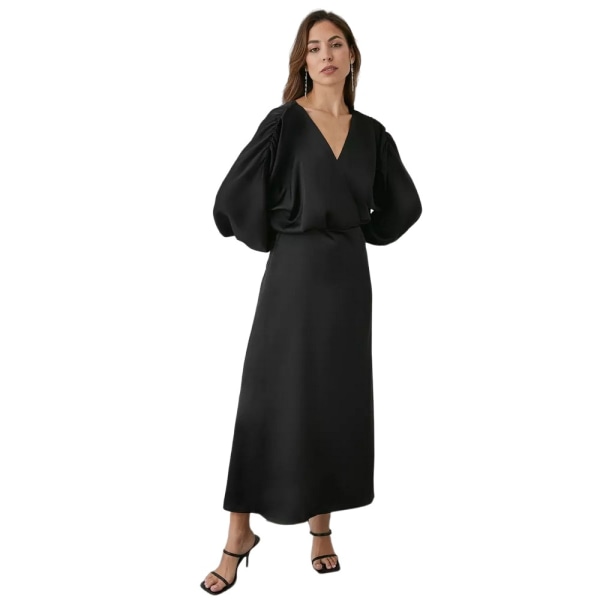 Principer Midiklänning med omlott Batwing-ärm för kvinnor/damer 10 UK B Black 10 UK