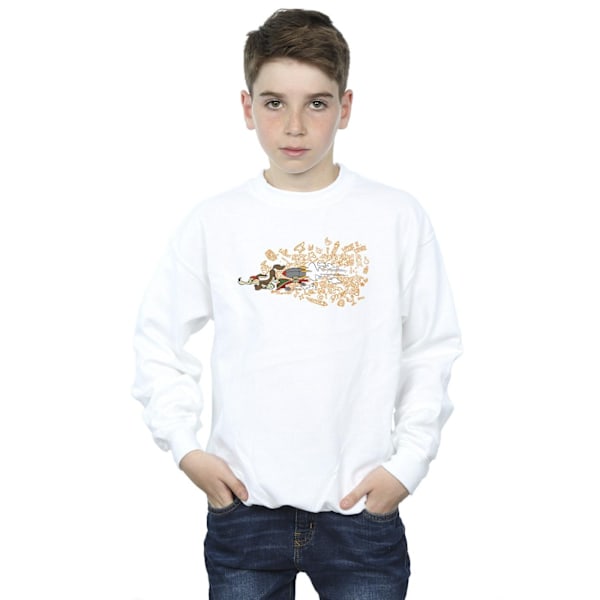 Looney Tunes Boys ACME Doodles Wile E Coyote Sweatshirt 7-8 år White 7-8 Years