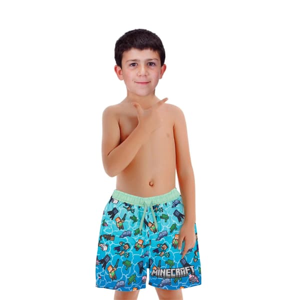 Minecraft Pojkars Badbyxor Creeper 5-6 År Blå Blue 5-6 Years