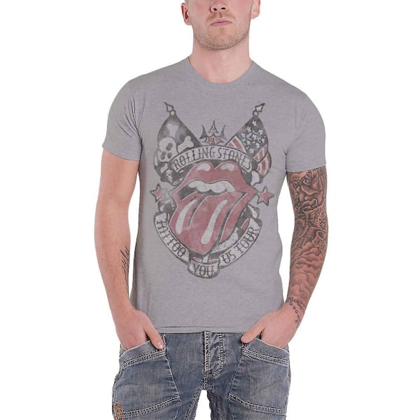 The Rolling Stones Unisex Adult Tattoo You US Tour T-Shirt XXL Grey XXL