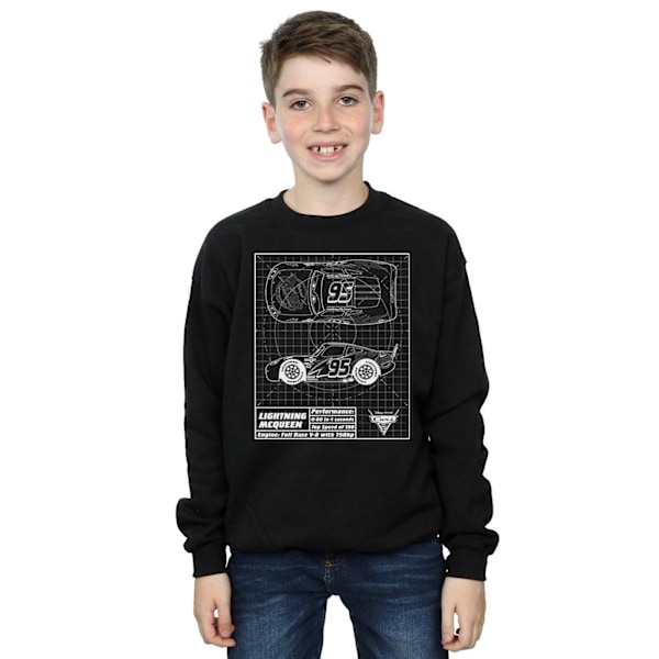 Cars Pojkar Lightning McQueen Blåkopia Sweatshirt 12-13 År Blå Black 12-13 Years