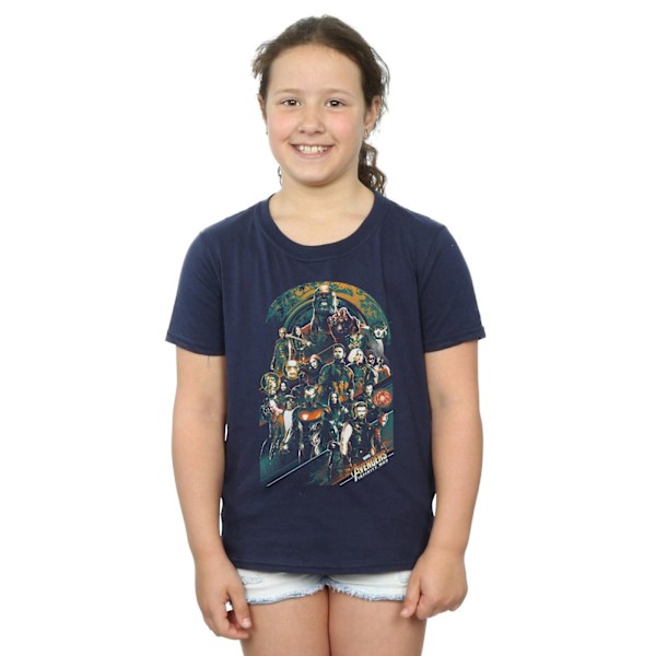 Marvel Girls Avengers Infinity War Team Bomull T-shirt 9-11 År Navy Blue 9-11 Years